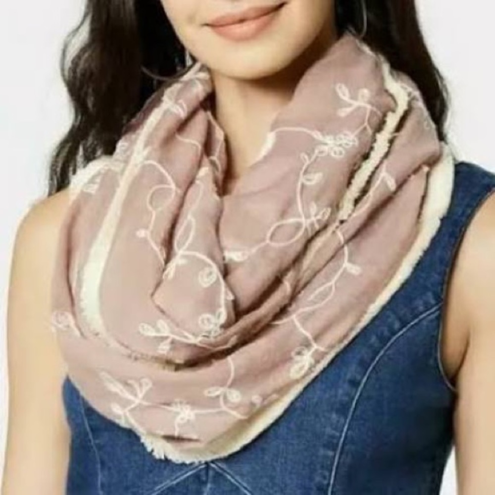 NWOT I.n.c. Embroidered Floral Infinity Scarf